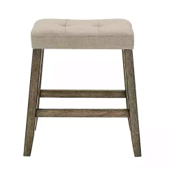 Clearance Kirklands Home Cream Upholstered Chandler Counter Stools, Set of Ivory