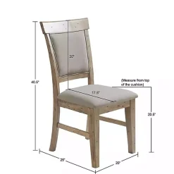 Hot Kirklands Home Cream Upholstered Rustic Dining Chairs, Set of 2 Tan