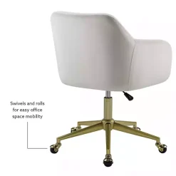 Online Kirklands Home Cream Upholstered Tufted Swivel Office Chair Ivory