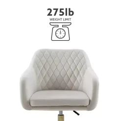 Online Kirklands Home Cream Upholstered Tufted Swivel Office Chair Ivory