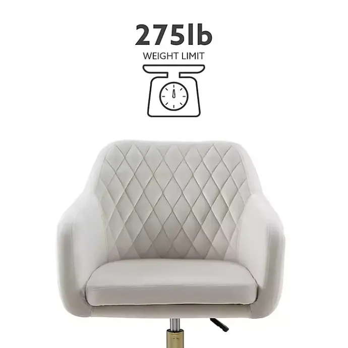 Online Kirklands Home Cream Upholstered Tufted Swivel Office Chair Ivory