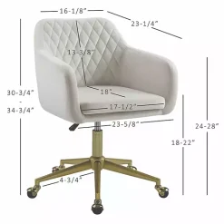 Online Kirklands Home Cream Upholstered Tufted Swivel Office Chair Ivory