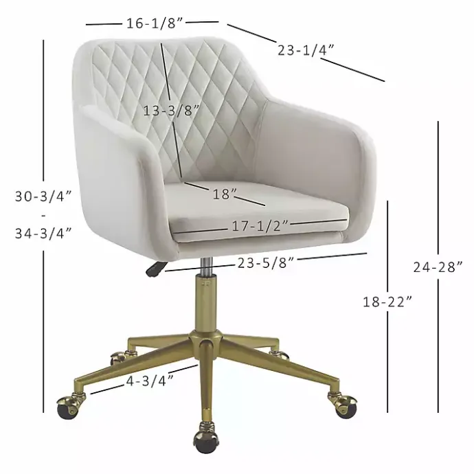 Online Kirklands Home Cream Upholstered Tufted Swivel Office Chair Ivory