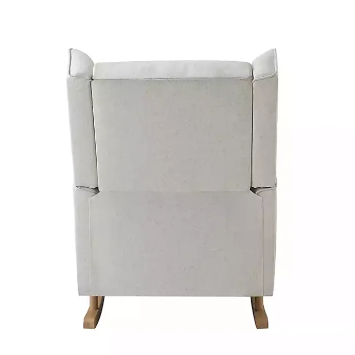 Clearance Kirklands Home Cream Upholstered Wingback Rocking Chair Ivory