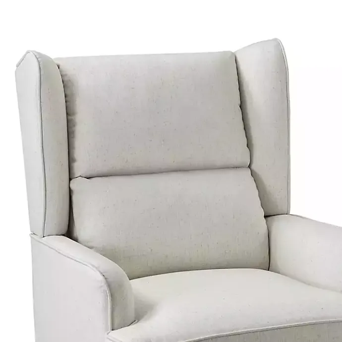 Clearance Kirklands Home Cream Upholstered Wingback Rocking Chair Ivory