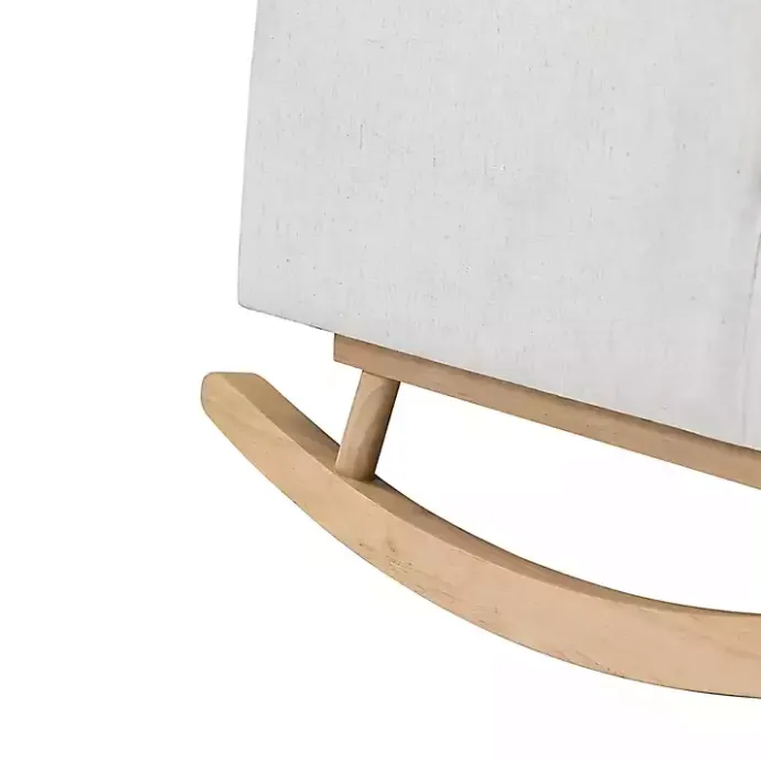 Clearance Kirklands Home Cream Upholstered Wingback Rocking Chair Ivory