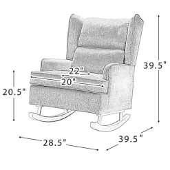 Clearance Kirklands Home Cream Upholstered Wingback Rocking Chair Ivory