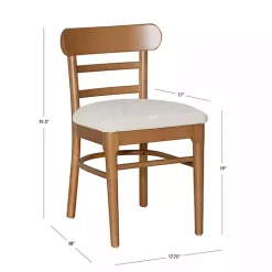 New Kirklands Home Cream Upholstered Wood Dining Chairs, Set of 2 White