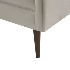 Hot Kirklands Home Cream Velvet Low Back Transitional Settee Ivory