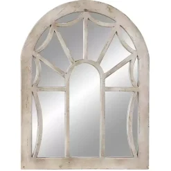 Outlet Kirklands Home Cream Vintage Fir Wood Arch Framed Mirror