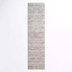 New Kirklands Home Cream Winn Medallion Runner, 2x8 Ivory