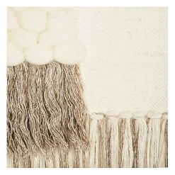 Kirklands Home Cream Woven Layered Textured Macrame Wall Hanging Ivory
