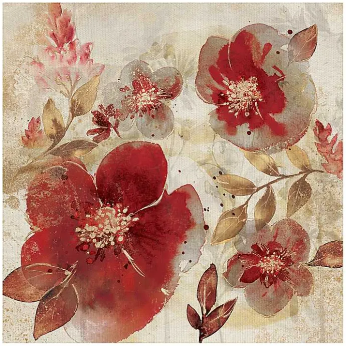 Online Kirklands Home Crimson Petals Wrapped Canvas Art Print