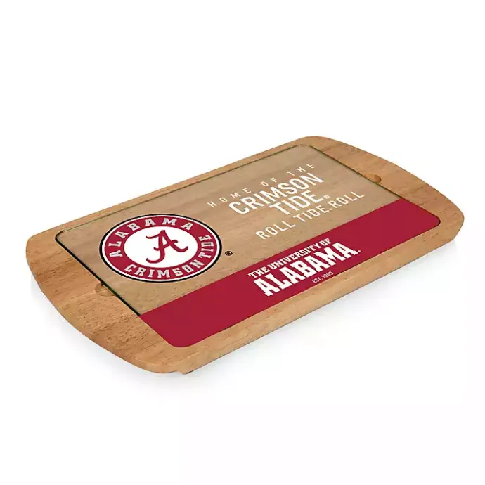 Kirklands Home Crimson Tide Wood and Glass Serving Board