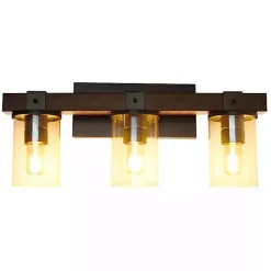 New Kirklands Home Crossbeam Vanity Flushed Mount Shade Brown