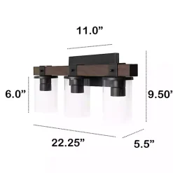 New Kirklands Home Crossbeam Vanity Flushed Mount Shade Brown