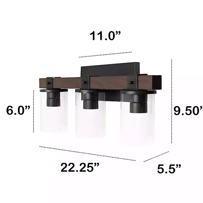 New Kirklands Home Crossbeam Vanity Flushed Mount Shade Brown