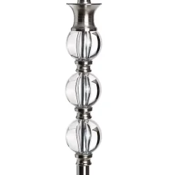 Kirklands Home Crystal and Silver Metal Floor Lamp White