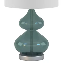 New Kirklands Home Curved Glass Table Lamps, Set of 2 Blue