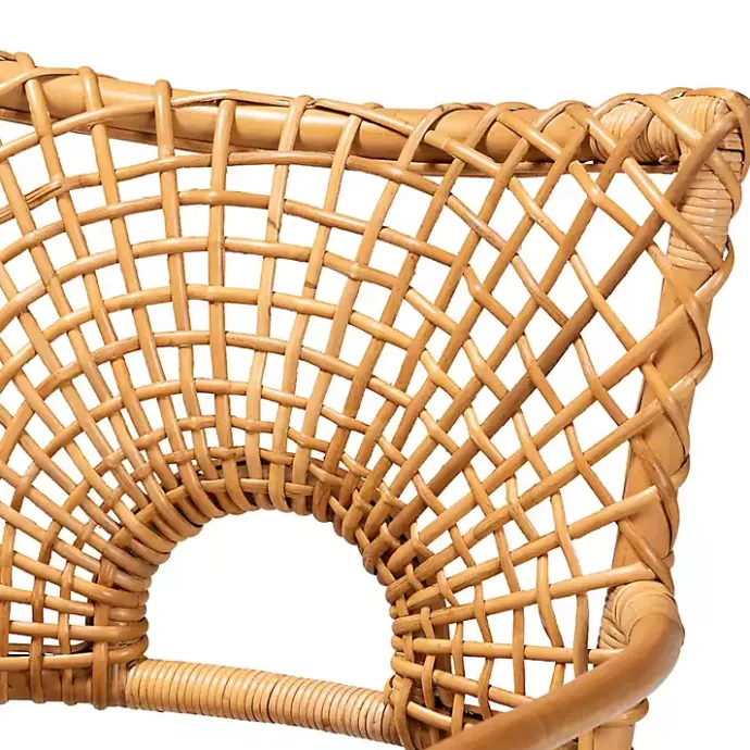 Outlet Kirklands Home Curved Natural Rat Woven Accent Chair Tan