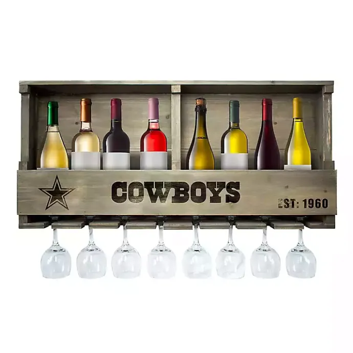 New Kirklands Home Dallas Cowboys Reclaimed Wood Bar Shelf Gray