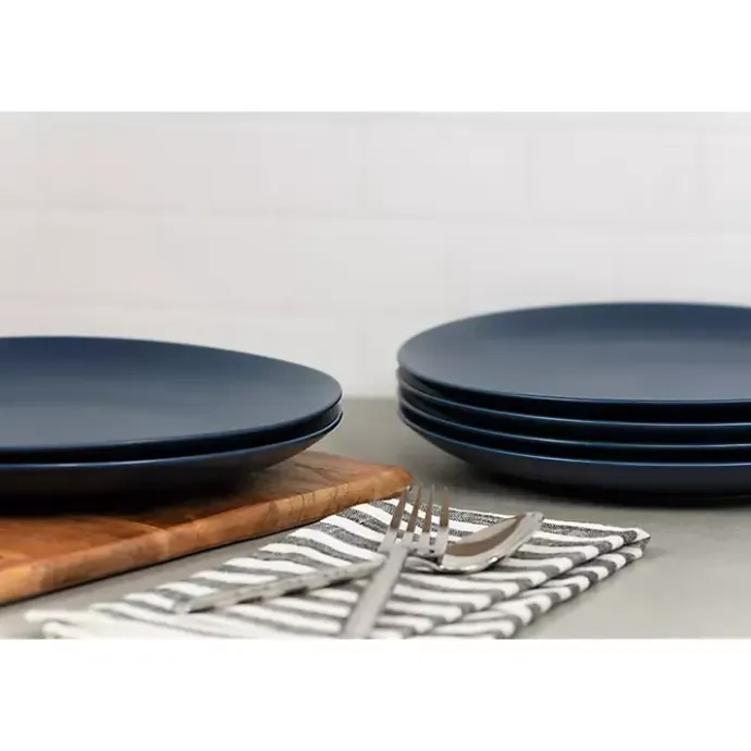 Sale Kirklands Home Dark Classic Coupe Dinner Plates, Set of 6 Blue
