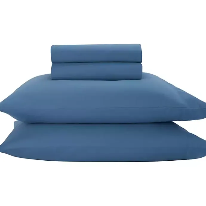 Outlet Kirklands Home Dark Microfiber 4-pc. Queen Sheet Set Blue