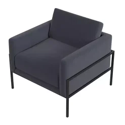 Discount Kirklands Home Dark Velvet Black Metal Accent Chair Blue