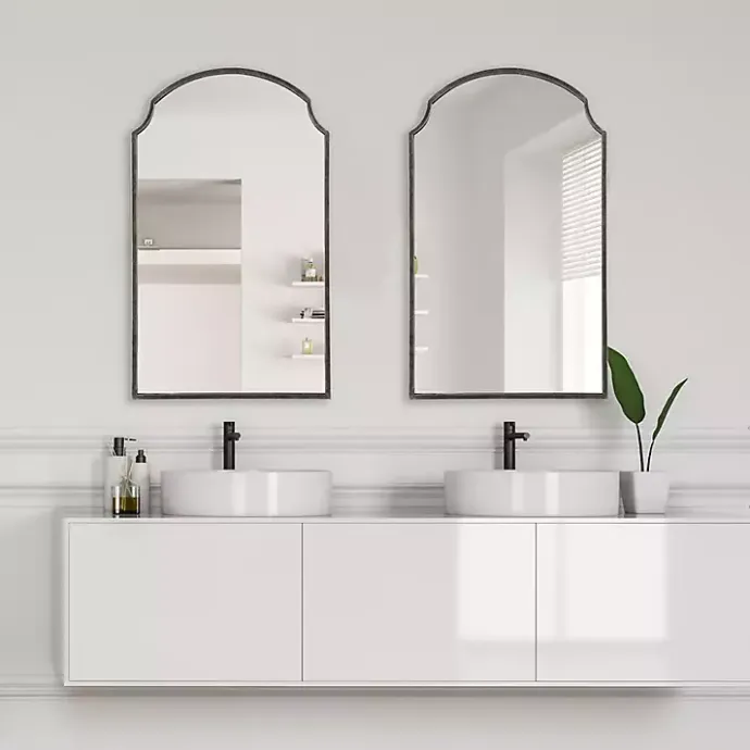 Clearance Kirklands Home Dark Bronze Arched Scallop Edge Wall Mirror Gray