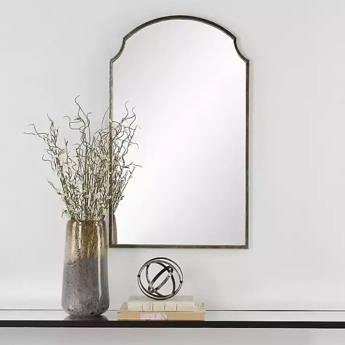 Clearance Kirklands Home Dark Bronze Arched Scallop Edge Wall Mirror Gray