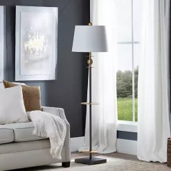 Kirklands Home Dark Bronze Decorative Floor Lamp White
