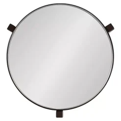 Kirklands Home Dark Bronze Mirrored Tabletop Aguilar Drink Table Brown