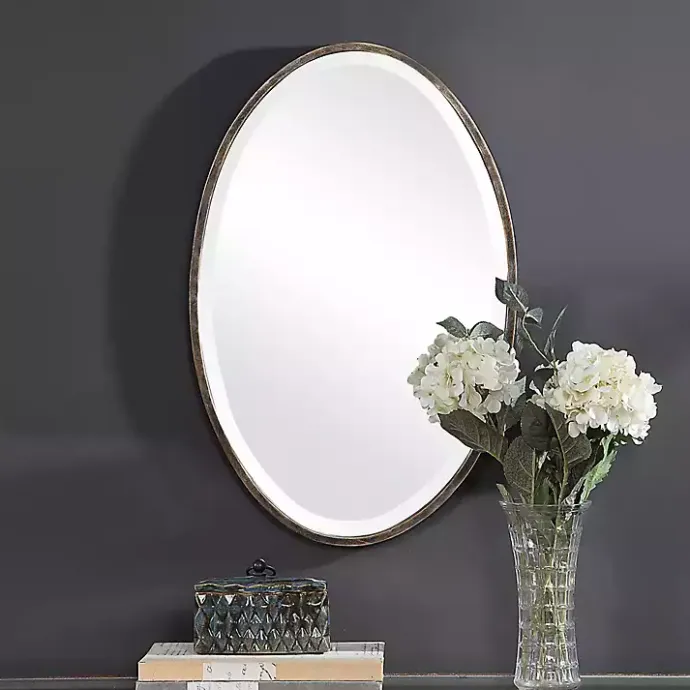 Outlet Kirklands Home Dark Bronze Oval Wall Mirror