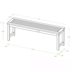 Clearance Kirklands Home Dark Acacia Wood Outdoor Bench Brown
