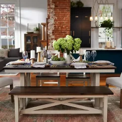 Sale Kirklands Home Dark Brown and Ivory Jackson Dining Table