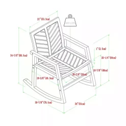 Outlet Kirklands Home Dark Chevron Outdoor Rocking Chair Brown