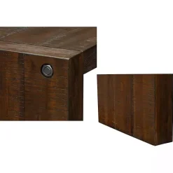 Hot Kirklands Home Dark Distressed Wood Console Table Brown