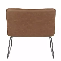 Outlet Kirklands Home Dark Faux Leather Sleigh Accent Chair Brown