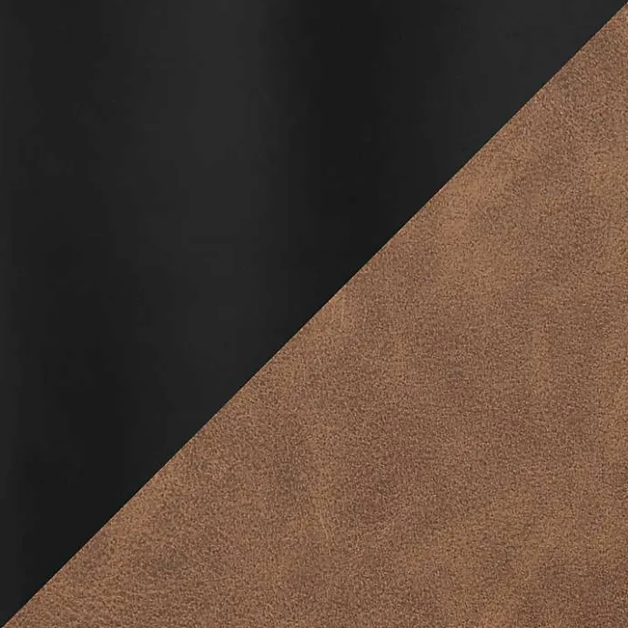 Outlet Kirklands Home Dark Faux Leather Sleigh Accent Chair Brown