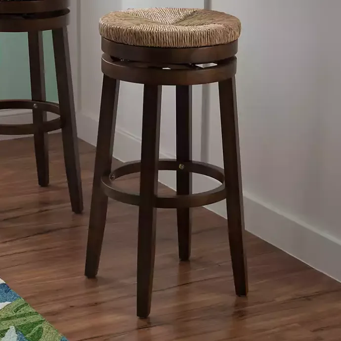 Outlet Kirklands Home Dark Seagrass Swivel Bar Stool Brown