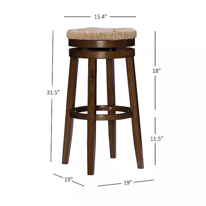 Outlet Kirklands Home Dark Seagrass Swivel Bar Stool Brown