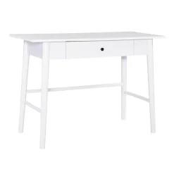 Best Kirklands Home Dark Wood 1-Drawer Midcentury Modern Desk Brown