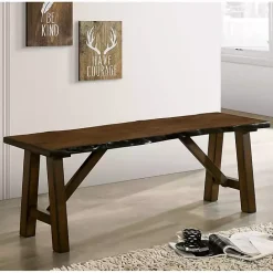 Discount Kirklands Home Dark Wood Live Edge Bench Brown