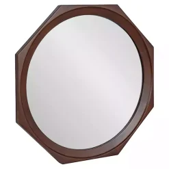 Online Kirklands Home Dark Wood Octagon Cyrus Wall Mirror Brown