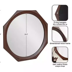 Online Kirklands Home Dark Wood Octagon Cyrus Wall Mirror Brown