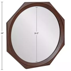 Online Kirklands Home Dark Wood Octagon Cyrus Wall Mirror Brown