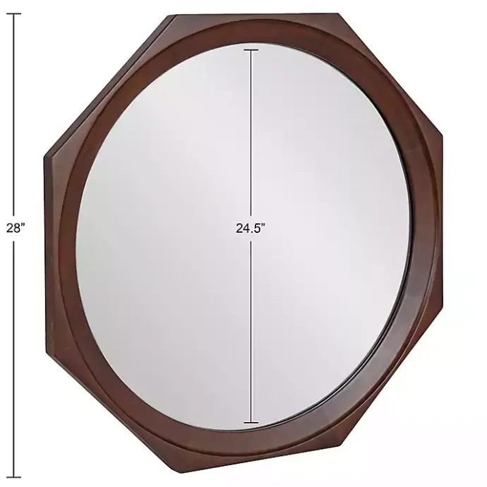 Online Kirklands Home Dark Wood Octagon Cyrus Wall Mirror Brown