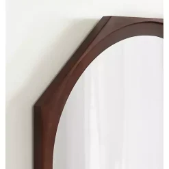 Online Kirklands Home Dark Wood Octagon Cyrus Wall Mirror Brown