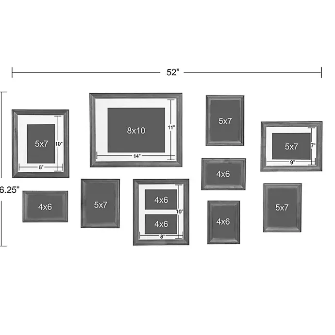 Kirklands Home Dark Wood 10-pc. Gallery Wall Frame Set Brown