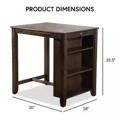 Kirklands Home Dark Cherry Wood Kayla Counter Height 3-pc. Set Brown
